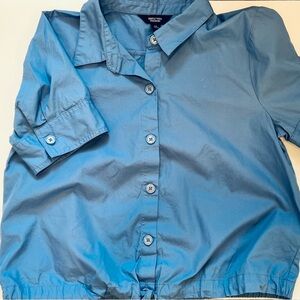 VERA WANG, Blue Button-Up Shirt.  Size medium.